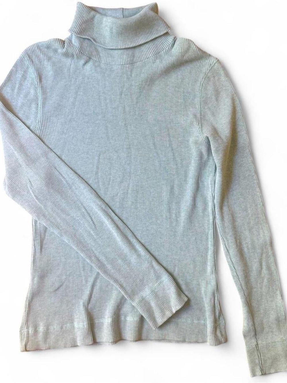 J.Crew light blue ribbed turtleneck top cotton lightweight knit layering cozy